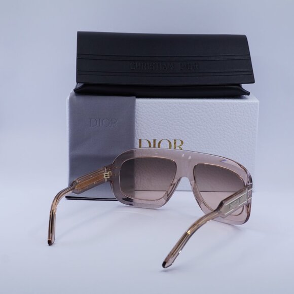 Dior DIORSIGNATURE M1U 40F1 Aviator Sunglasses - Transparent Pink/Roviex - Picture 10 of 10